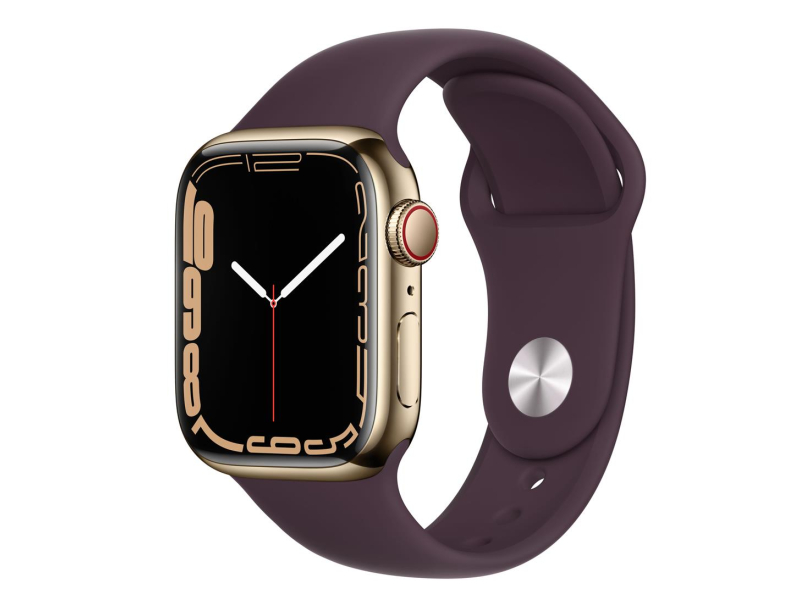 Apple Watch 7 41/Gold Steel/Dark Cherry Sport LTE